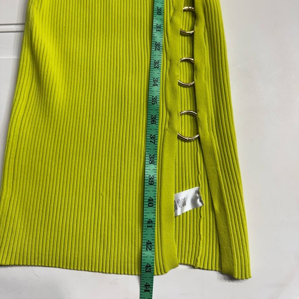 House of Harlow 1960 NWT Womens Sz S Neon Green Bodycon Maxi Dress Ring Detail - Picture 5 of 7